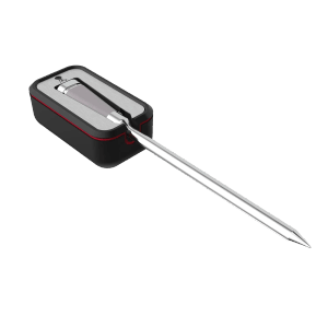 Weber Grillthermometer Smart in Grau, kabellos mit Temperaturfühler für präzises Grillen.