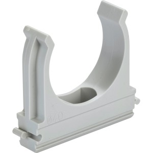 Graue Klemmschelle EN40, 3 Stück, zur Befestigung von Leerrohren.