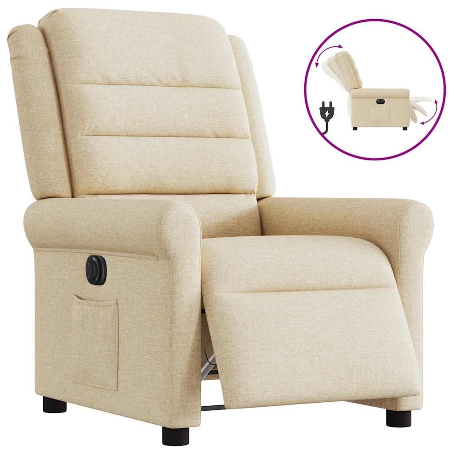 vidaXL Relaxsessel Elektrisch Creme Stoff 3303302 günstig online kaufen