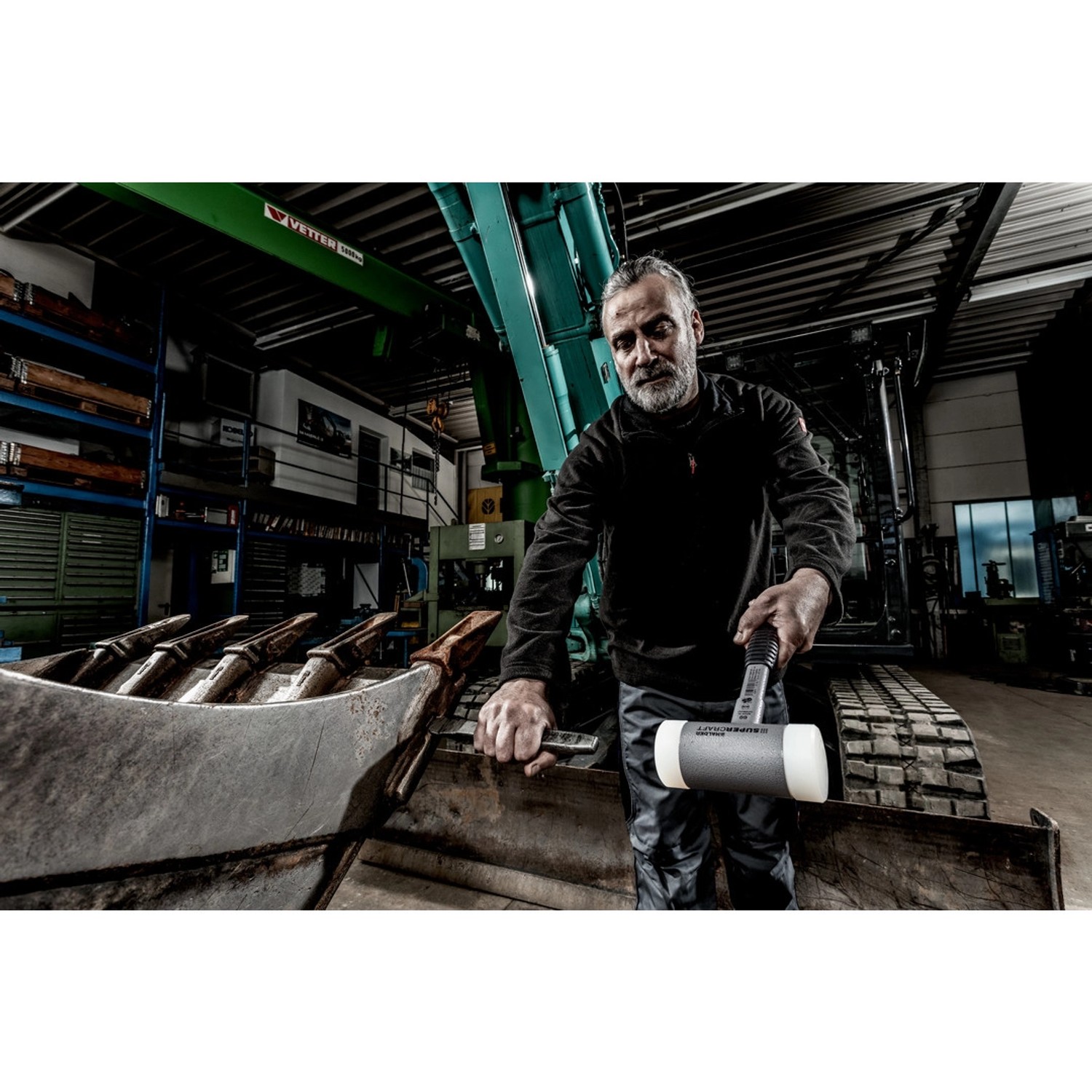 Halder Supercraft Schonhammer Ø 25 mm Rückschlagfrei mit Bruchsicherem StahlrohrStiel_8