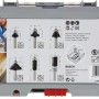 Bosch Rand- und Kantenfräser Set, 6-teilig, 8 mm Schaft in grauer Aufbewahrungsbox.