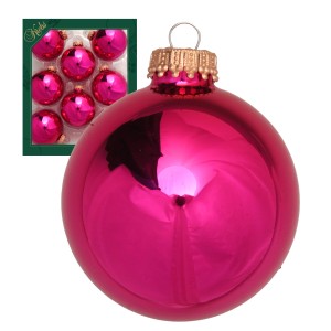 Krebs Glas Lauscha Weihnachtskugeln Uni-Design Florina Rosa 7cm