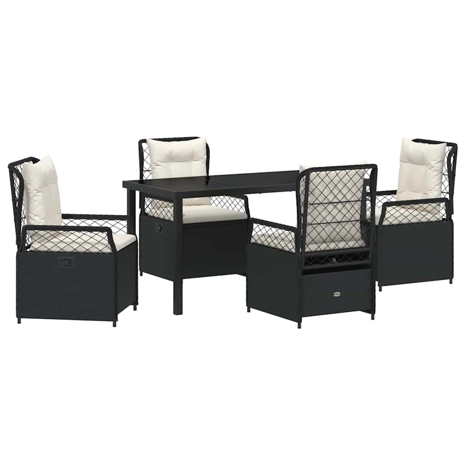 vidaXL Garten Essgruppe 5-Tlg Schwarz Poly Rattan 3380983 günstig online kaufen