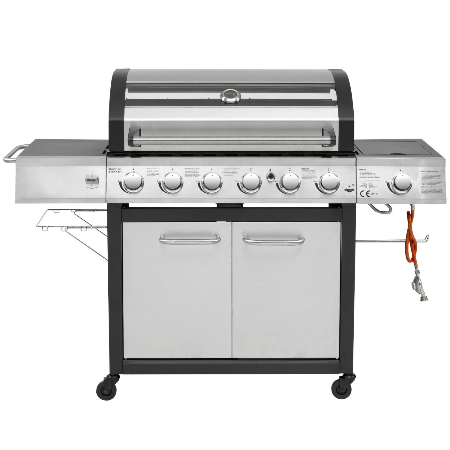 El Fuego Edelstahl-Gasgrill Long Beach ca. 161 x 121 x 59,5 cm günstig online kaufen