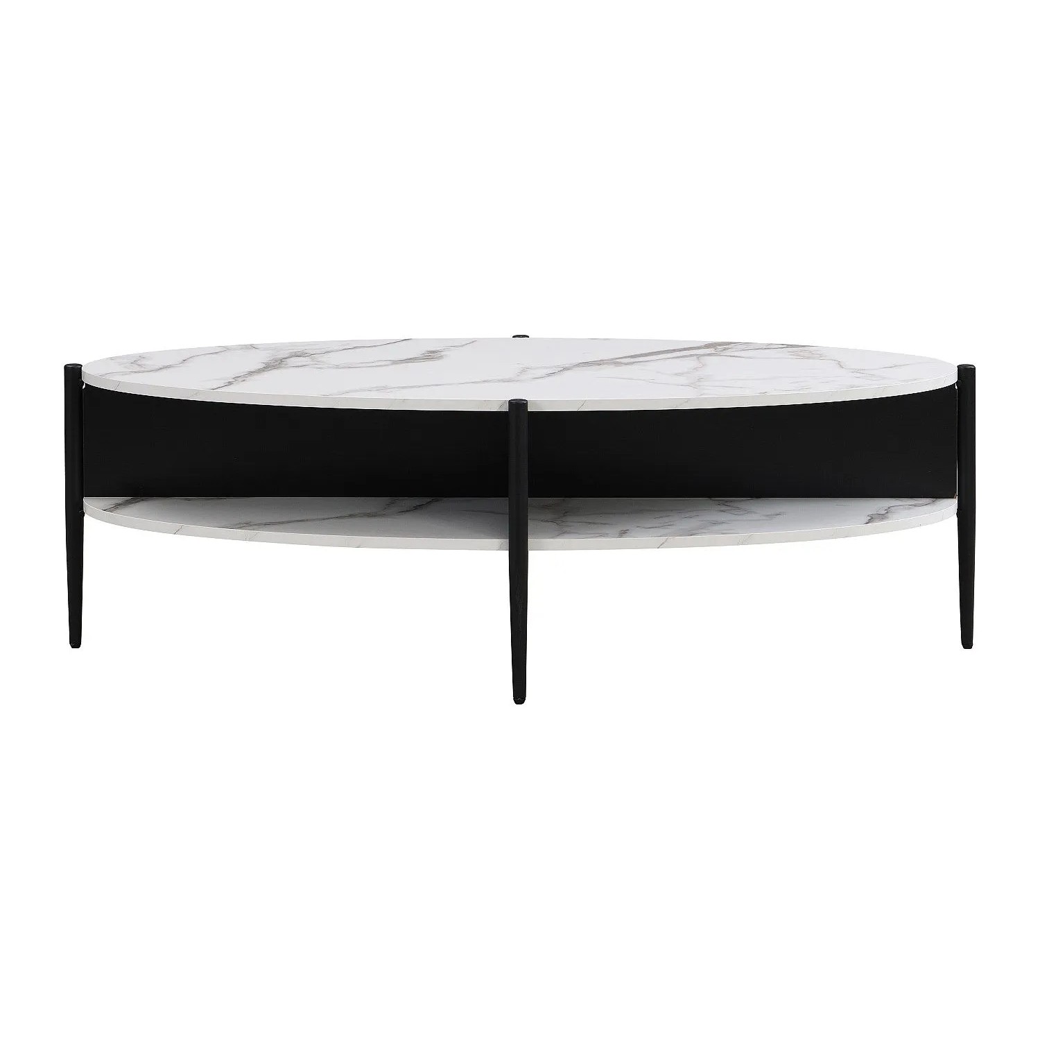 Vente-unique Couchtisch Evaro Schwarz  Weiß 125 cm