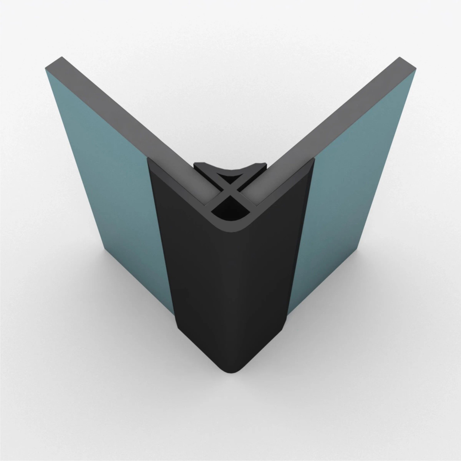 Aurlane Innenwinkelprofil Schwarz mit Aluminium Profil 1 cm x 1 cm x 210 cm