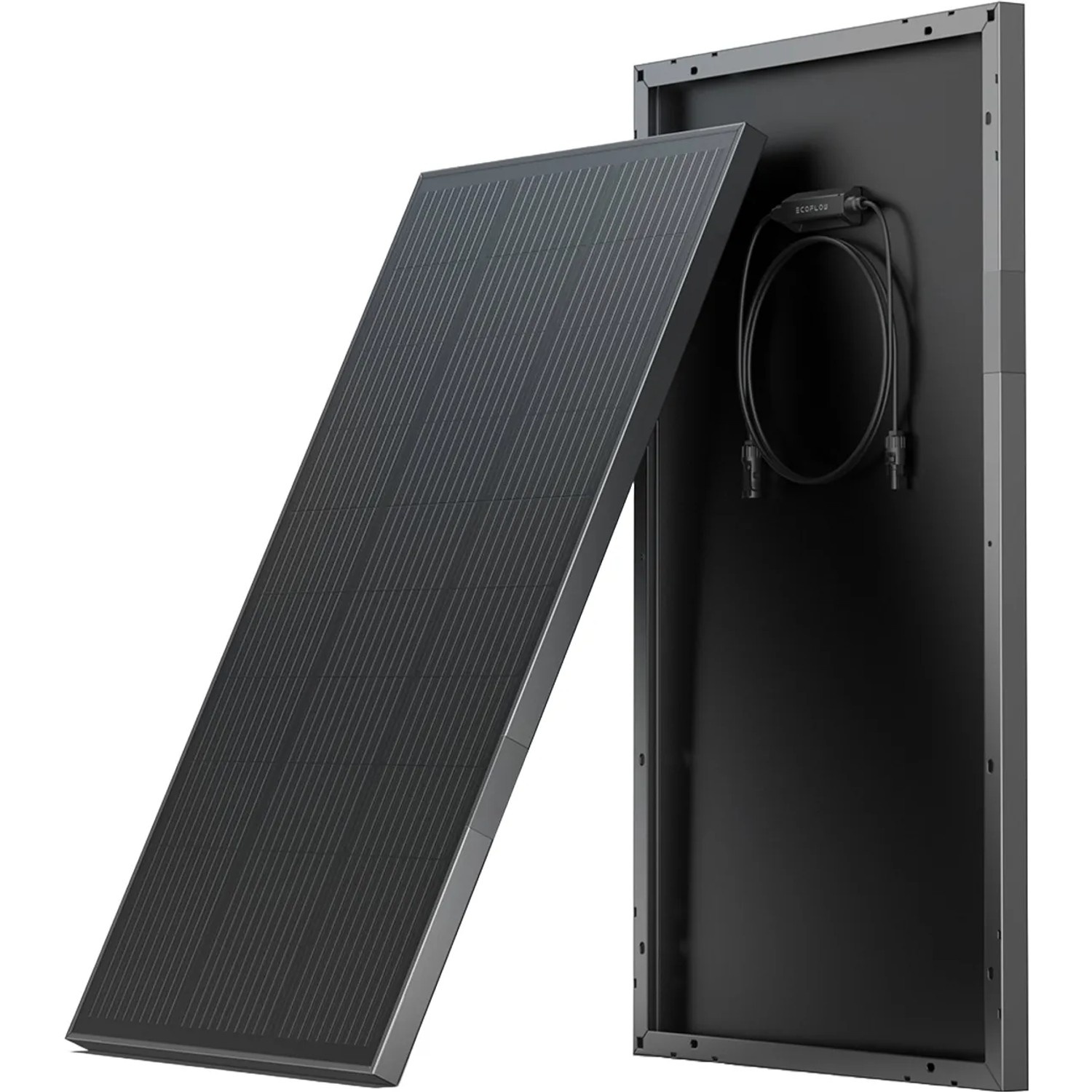 EcoFlow Solarpanel starr, 2 x 100 W, schwarz. Solaranlage mit hoher Umwandlungsrate.