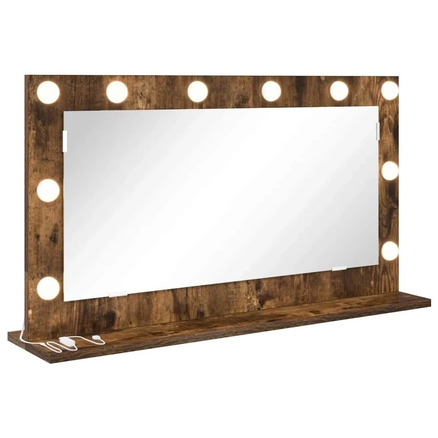 vidaXL Waschtischspiegel mit Spiegel Geräucherte Eiche 80 x 45 x 18 cm 868321