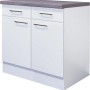 Flex-Well Unterschrank Joelina, 80 cm, Weiß, mit 2 Schubladen und 2 Türen.