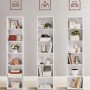 Weißes Songmics Bücherregal Custos mit 6 Ebenen, ideal für Wohn-, Ess- oder Schlafzimmer.