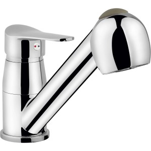 Chrom Küchenarmatur Bolzano Niederdruck mit Geschirrbrause für Boiler oder Untertischgeräte.