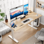 HOMAVO Elektrisch Höhenverstellbarer Schreibtisch 160x80cm mit Memory Funktion Anti Kollisions System Sitzerinnerung Naturholzfarbe_2