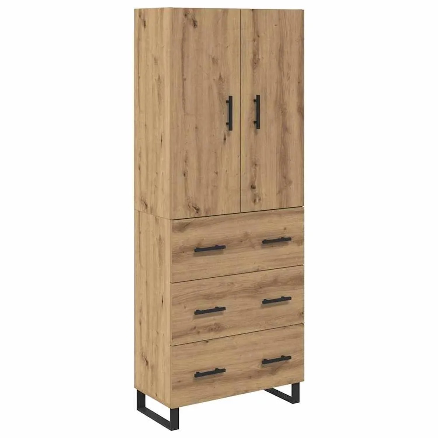 vidaXL Highboard 2-Tlg Artisan-Eiche Engineered Wood und Glas 3416014 günstig online kaufen