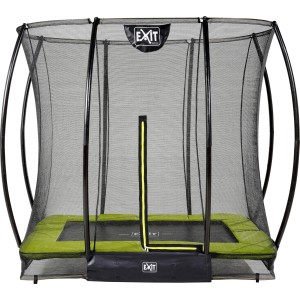 Grünes EXIT Silhouette Bodentrampolin 153x214cm mit Sicherheitsnetz.