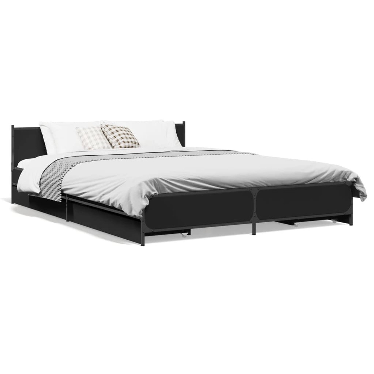 vidaXL Bettgestell mit Schubladen Schwarz 140x200 cm Holzwerkstoff 3279932 günstig online kaufen