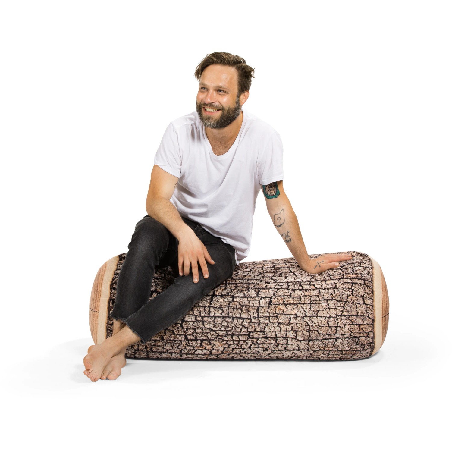 Sitting Point Hocker Wood, 200 l, mit Holzoptik-Muster. Bequemer Sitzsack für Jugend- und Wohnzimmer.
