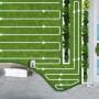 Ecovacs Goat A3000 Mähroboter in Aktion mit optimierter Routenplanung auf Rasenfläche.