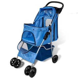 vidaXL Hundewagen Hundebuggy Blau 170056