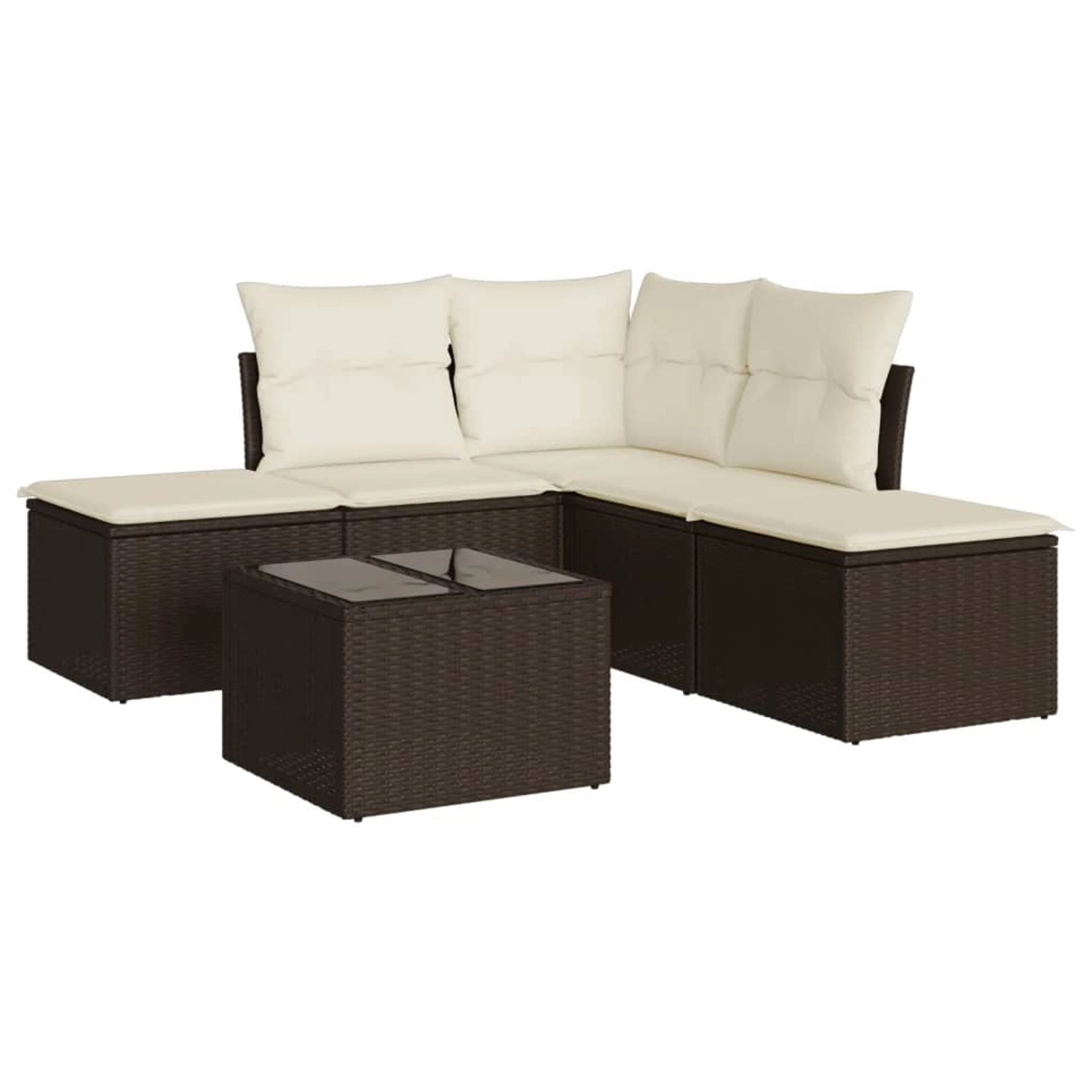 vidaXL 6-Tlg Garten-Sofagarnitur mit Kissen Braun Poly Rattan 3217733 günstig online kaufen