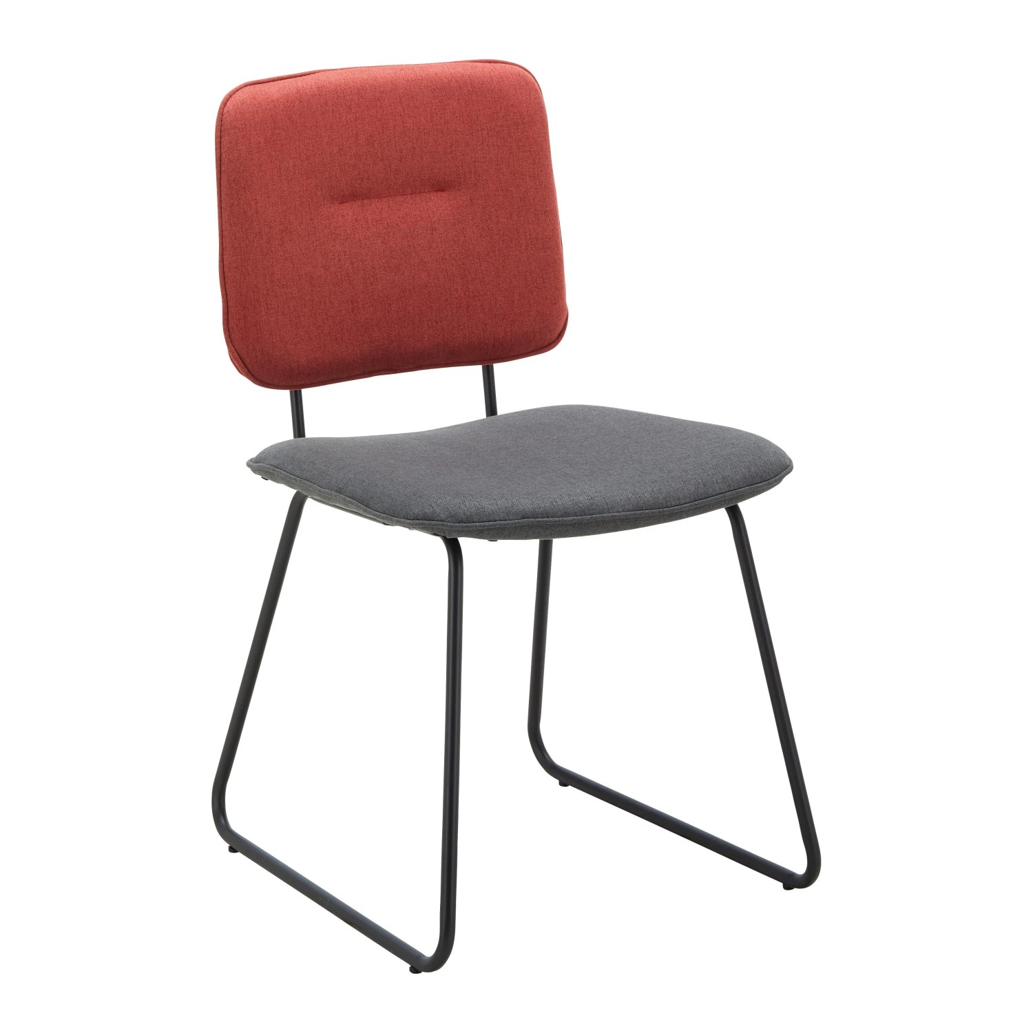 Bessagi Home Stuhl Ava Grau/Rot Webstoff Gepolstert