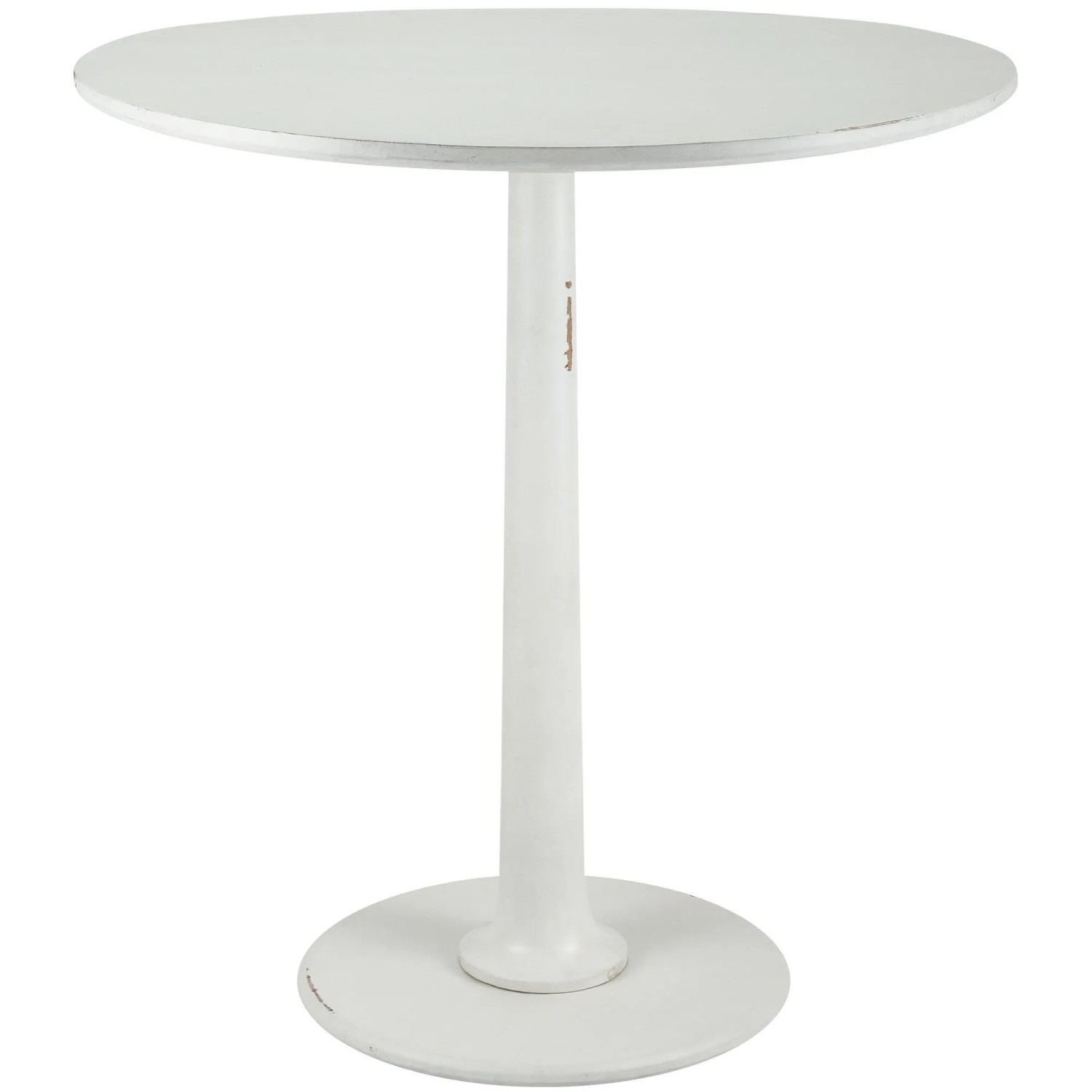 DELUKE Beistelltisch SIGNE Rund 70x70x77cm Holz Antik-Weiß Kleiner Tisch Couchtisch für Wohnzimmer