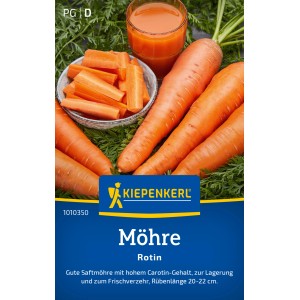 Kiepenkerl Möhren Rotin: Frische, rote Karotten, geschnitten und als Saft, hoher Carotingehalt.