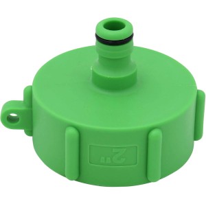 Grüner IBC Adapter S60 x 6 auf Steckkupplung 0,5 Zoll für Regentonnen.