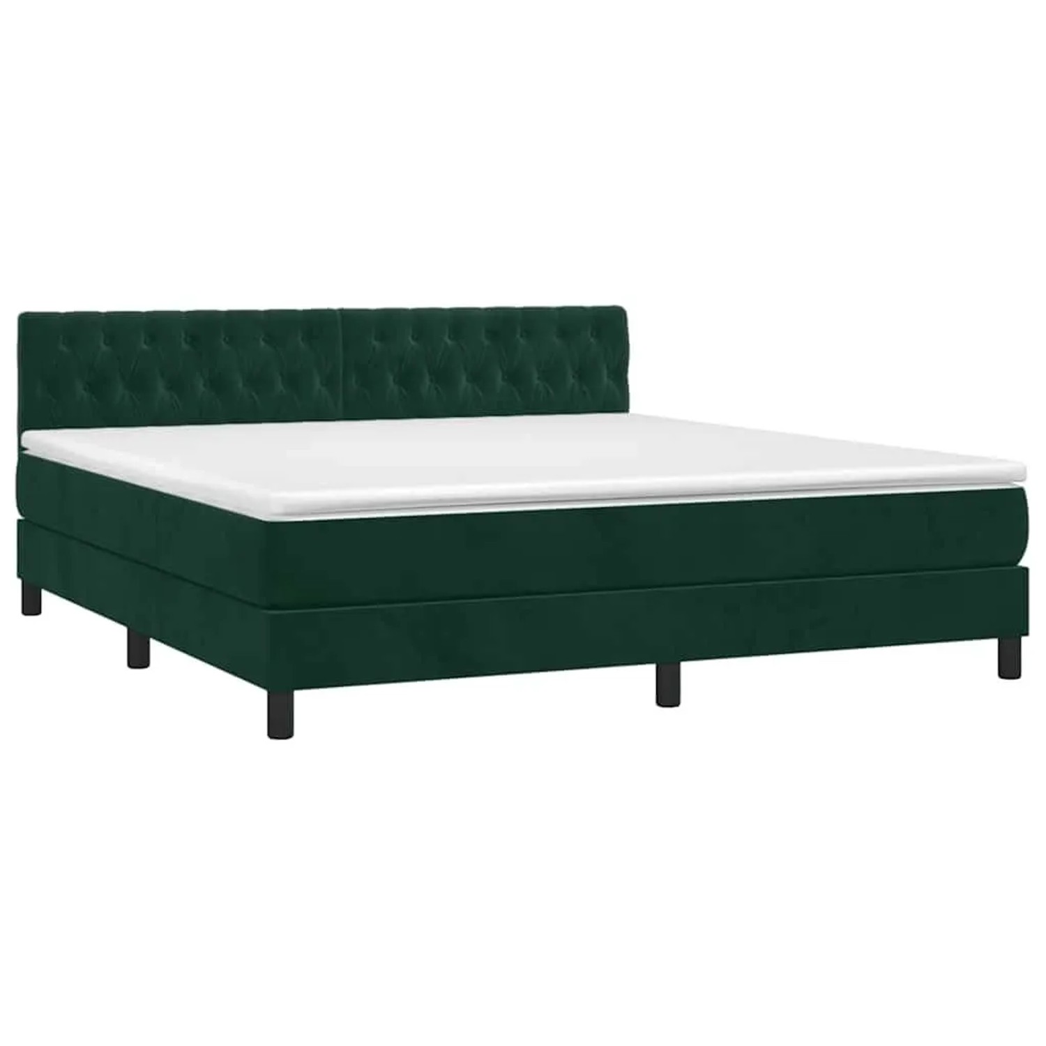 vidaXL Boxspringbett mit Matratze Dunkelgrün 180x200 cm Samt 3141500 günstig online kaufen