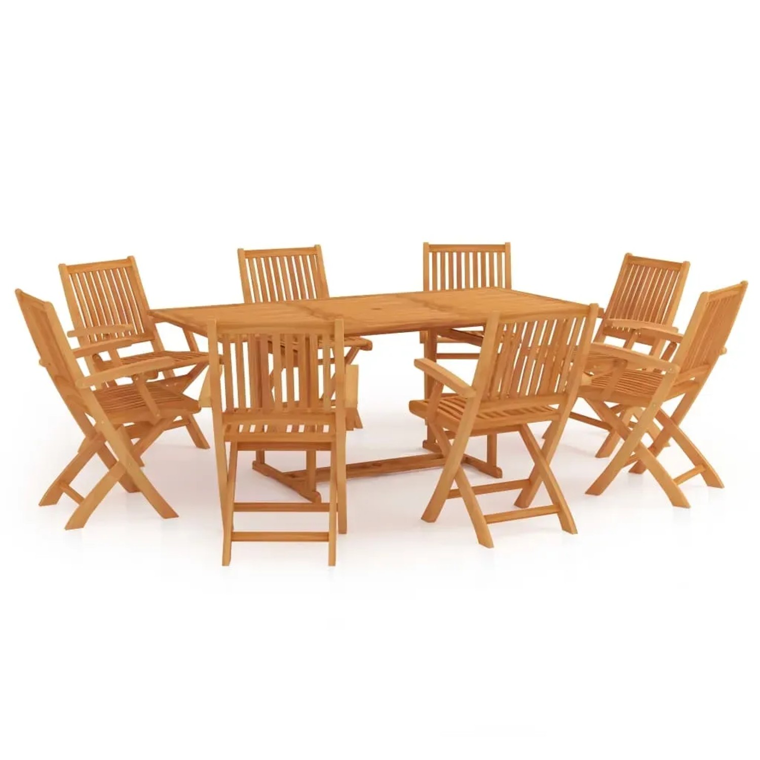 vidaXL 9-Tlg Garten-Essgruppe Massivholz Teak 3059576