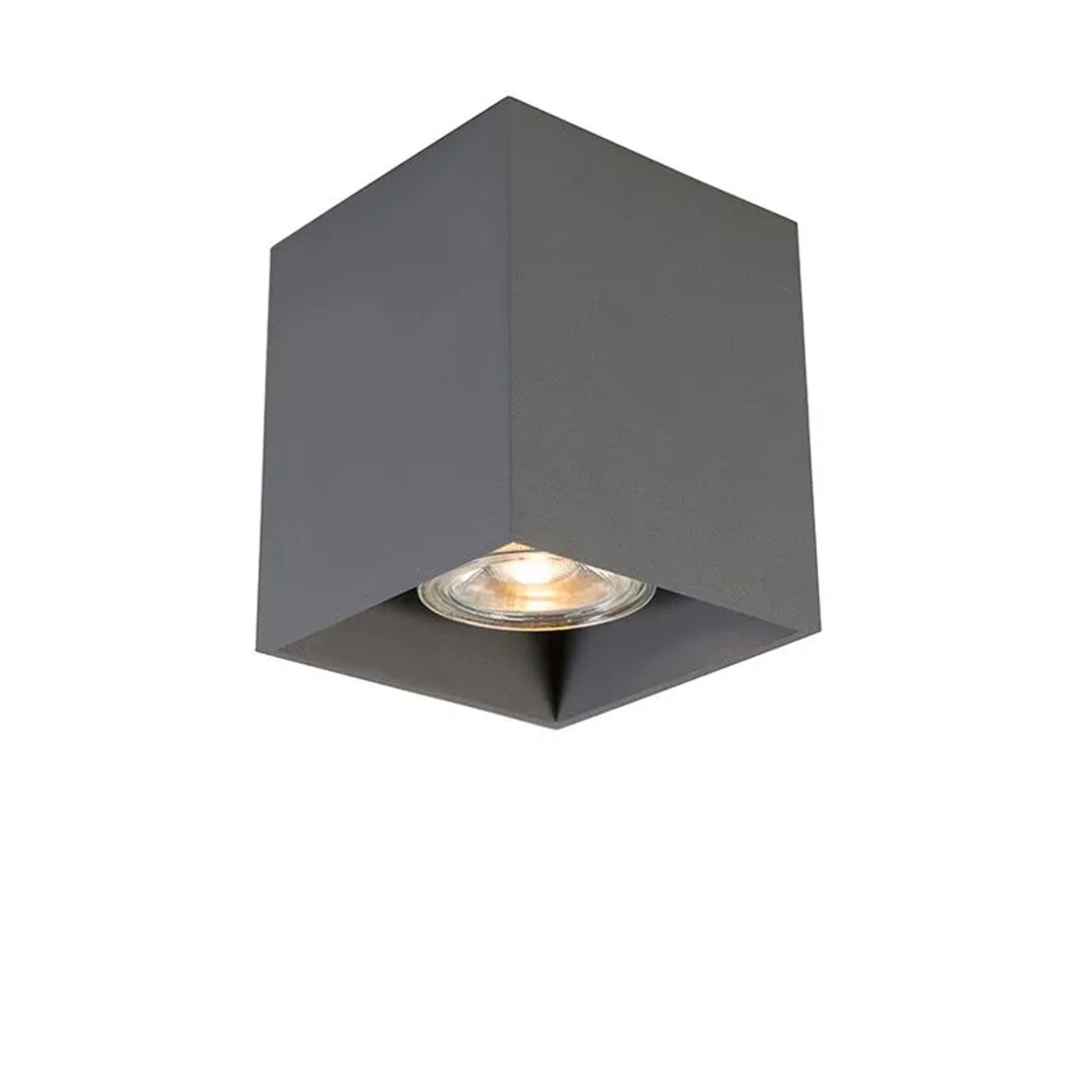 QAZQA Moderner Aufbaustrahler Dunkelgrau GU10 50mm Qubo