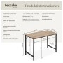 Tectake Schreibtisch Jenkins im Industrial Style mit Holzplatte in Eiche Sonoma und schwarzem Stahlgestell.