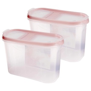 2er-Pack Bestlivings Frischhaltebox Schüttdose, 1,4 Liter, Altrose, Vorratsdosen