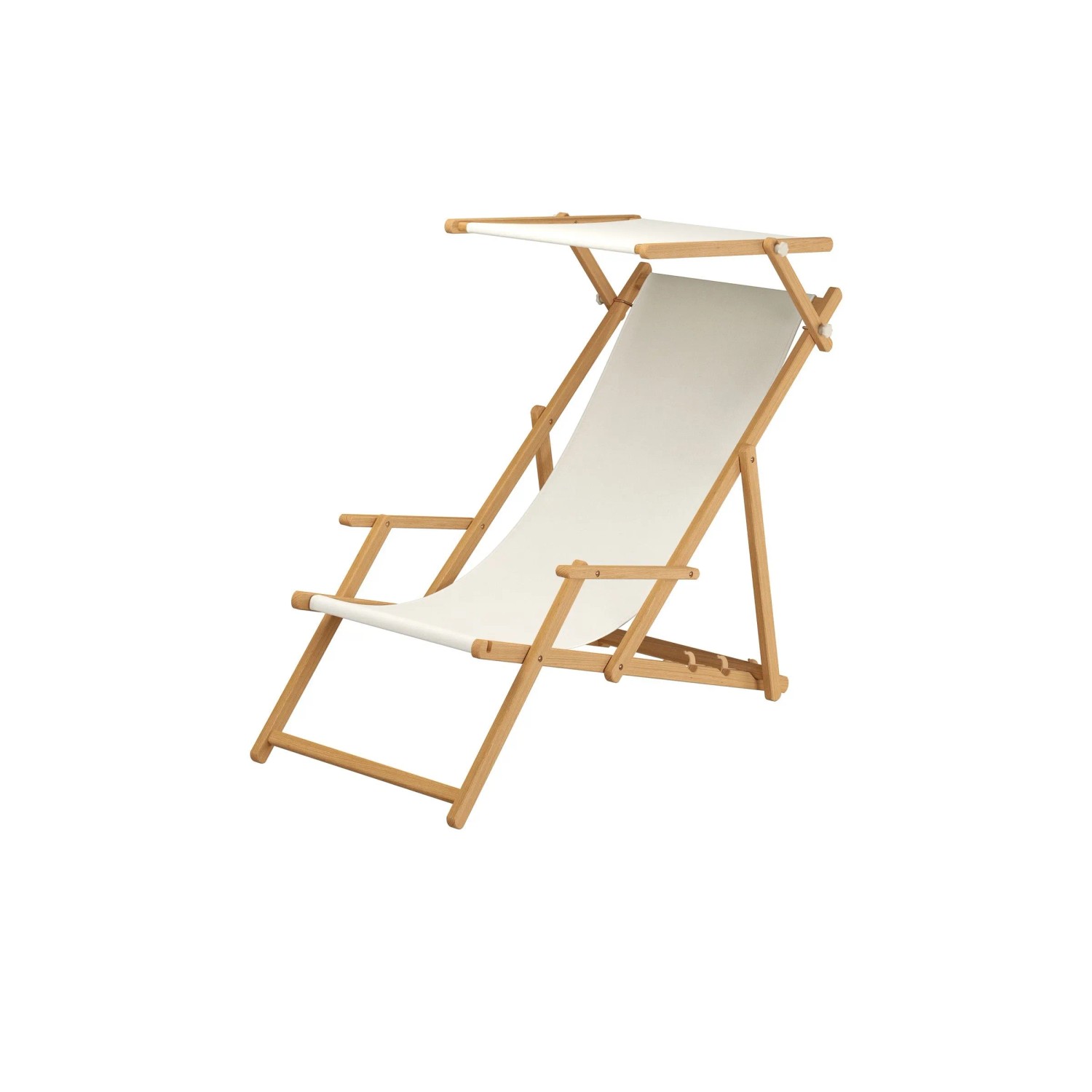 Erst-Holz Holz-Liegestuhl Natur Klappstuhl Strand-Liege Stofffarbe Weiß 10- günstig online kaufen