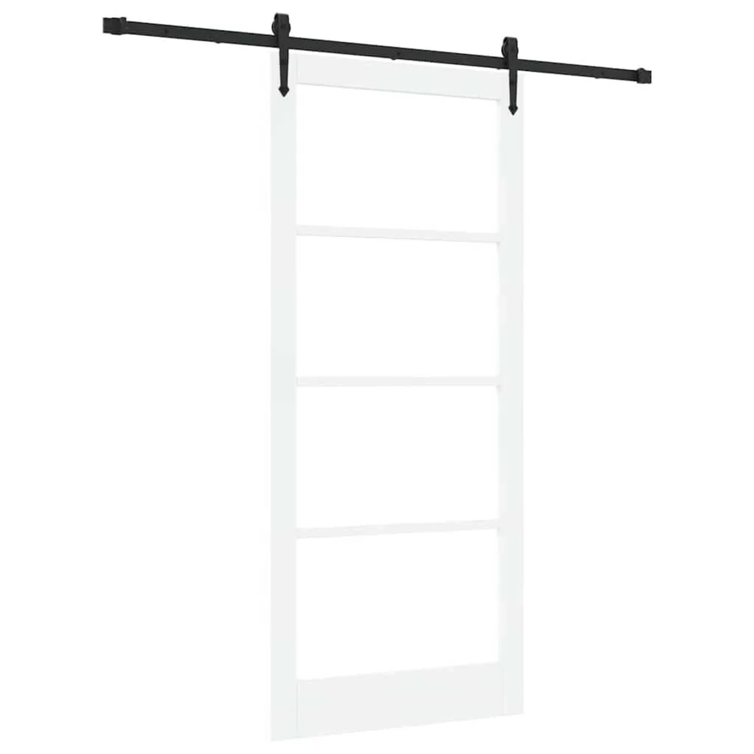 vidaXL Schiebetür Weiß und Schwarz 93 x 211 cm 3332402