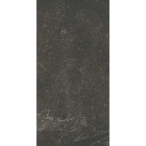 Dunkle, matte Feinsteinzeug Bodenfliese Mare in Steinoptik, 60x30 cm.