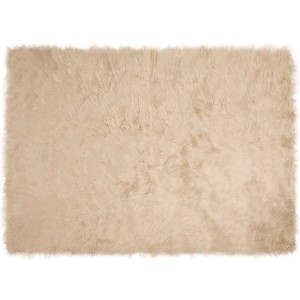 vidaXL Kunstschaffell Teppich Tafalla Beige 160 x 230 cm Polyester 42021484