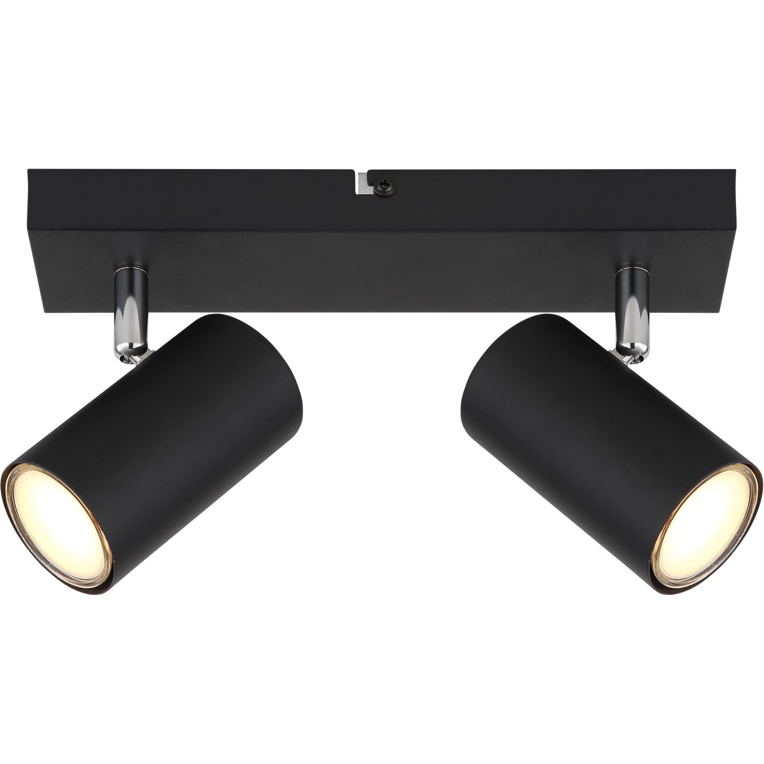 Schwarzer Globo Strahler Robby, 2-flammig, für GU10 Leuchtmittel. Moderner Spot für Innenräume.