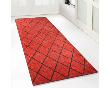 Teppichläufer Cosenza – Retro Rauten-Muster, 80x300 Cm, Flauschig & Pflegeleicht Für Flur & Küche