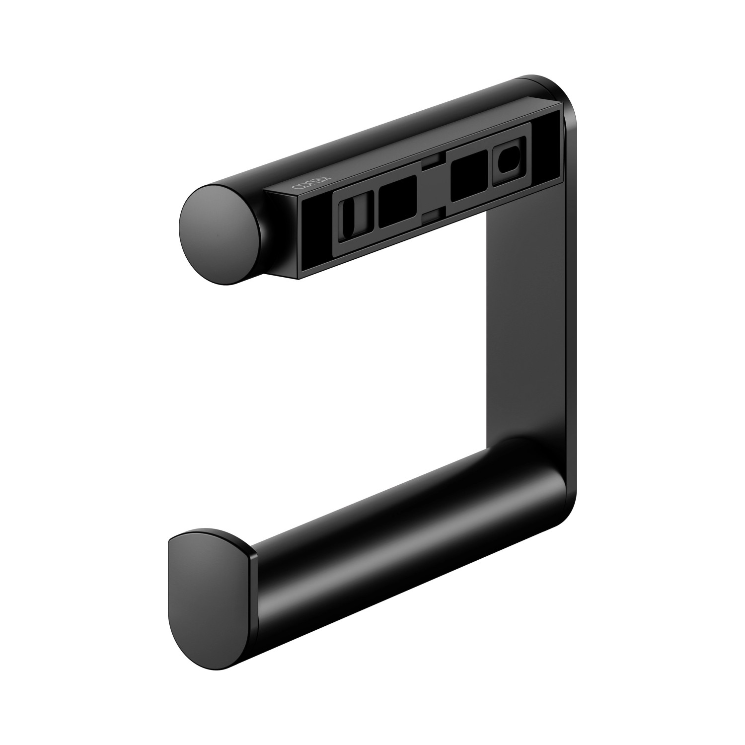 Keuco Plan Black Selection Toilettenpapierhalter, schwarz-matt, für Badaccessoires.