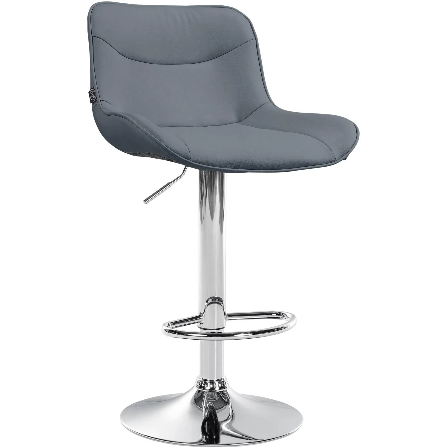 DELUKE Barhocker TAMPA Grau Kunstleder Chrom Barstuhl Mit Lehne Tresenhocker Tresenstuhl