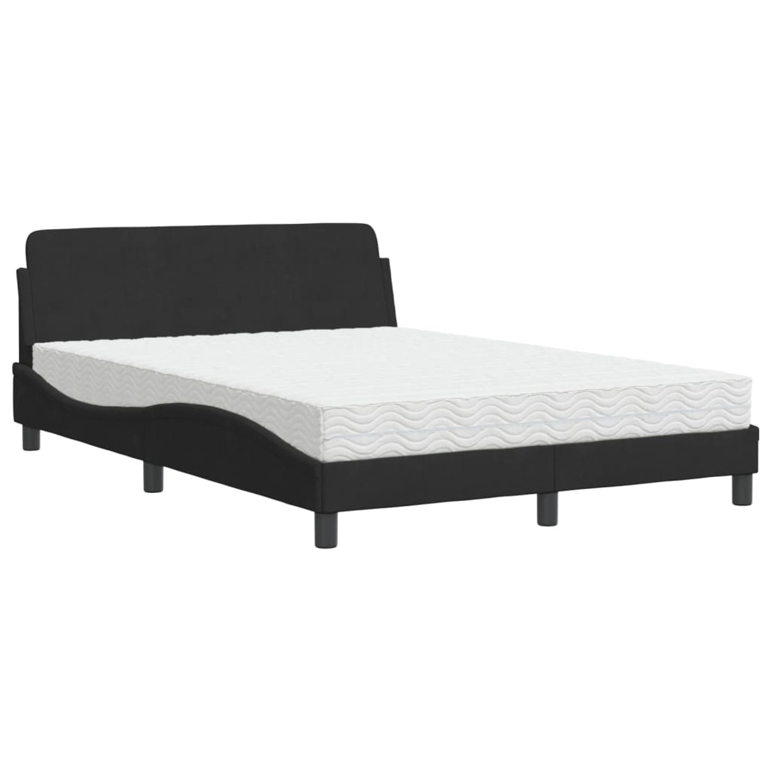 vidaXL Bett mit Matratze Schwarz 120x200 cm Samt Modell 12009062 günstig online kaufen