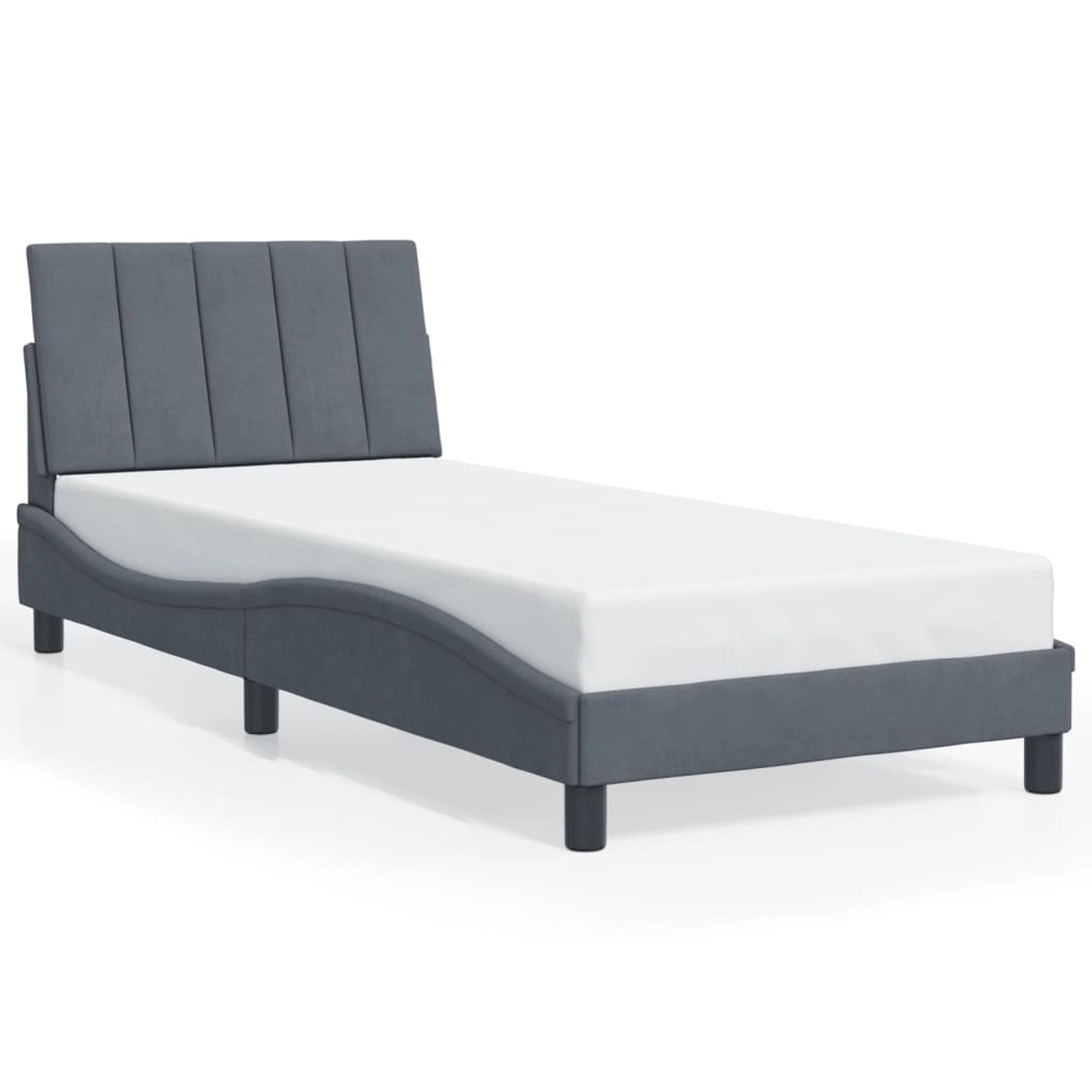 vidaXL Bettgestell ohne Matratze Hanko Dunkelgrau 90x200 cm Samt 3207826 günstig online kaufen