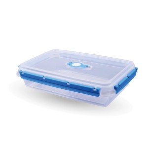 Blaue Bestlivings Frischhaltebox Fresh System, 2 Liter Brotdose mit transparentem Deckel.