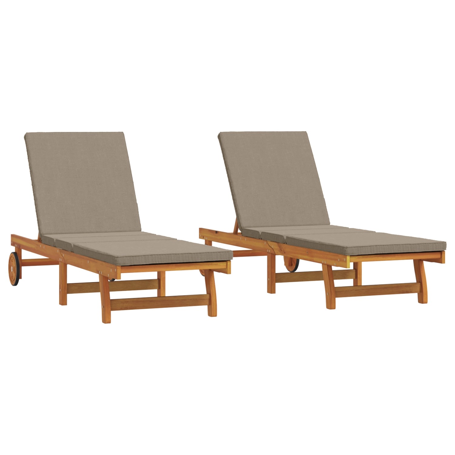 vidaXL Sonnenliegen 2 Stk mit Rädern und Kissen Massivholz Akazie 3325197 günstig online kaufen