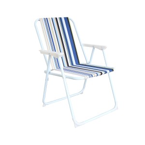 Mojawo Campingstuhl Ocean Gestreift, Faltstuhl mit blau-weißen Streifen und Armlehnen.