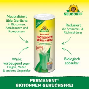 Neudorff Permanent Biotonnen Geruchsfrei 500g: Pulver zur Geruchsneutralisierung und Feuchtigkeitsbindung in Biotonnen.