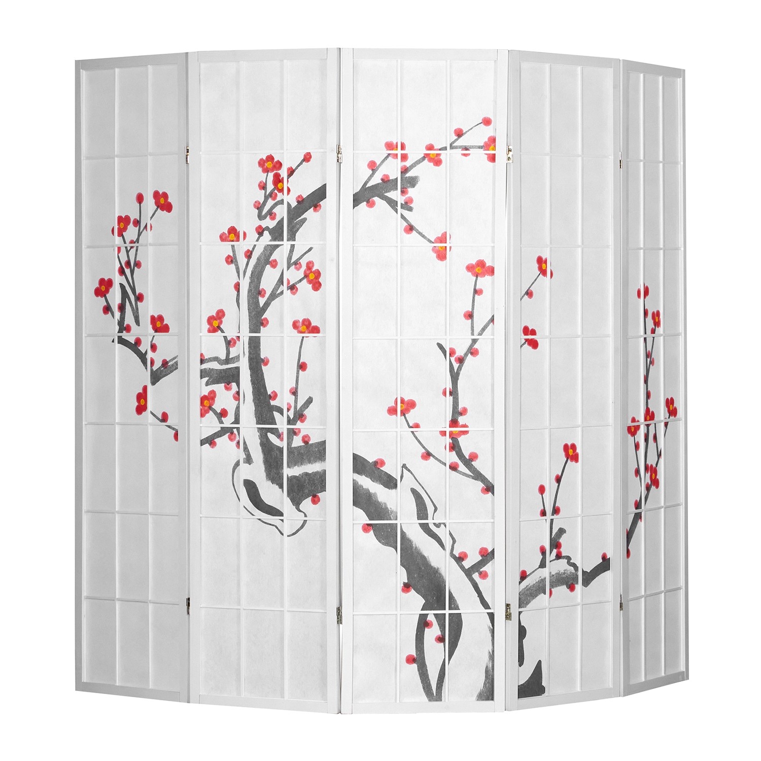 Homestyle4u 5-tlg. Paravent in Weiß 220x179 cm 278_8