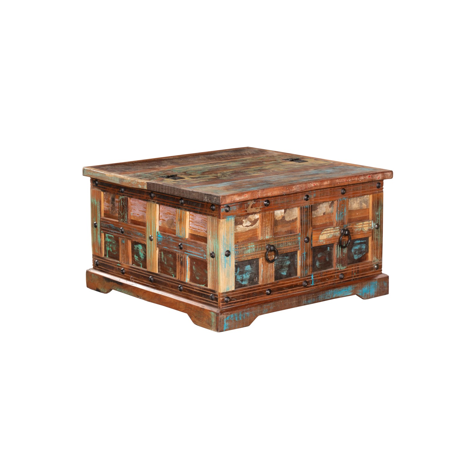 DELUKE Couchtisch ODIN Mangoholz Braun 41x70,5x70,5cm Sofatisch Wohnzimmertisch