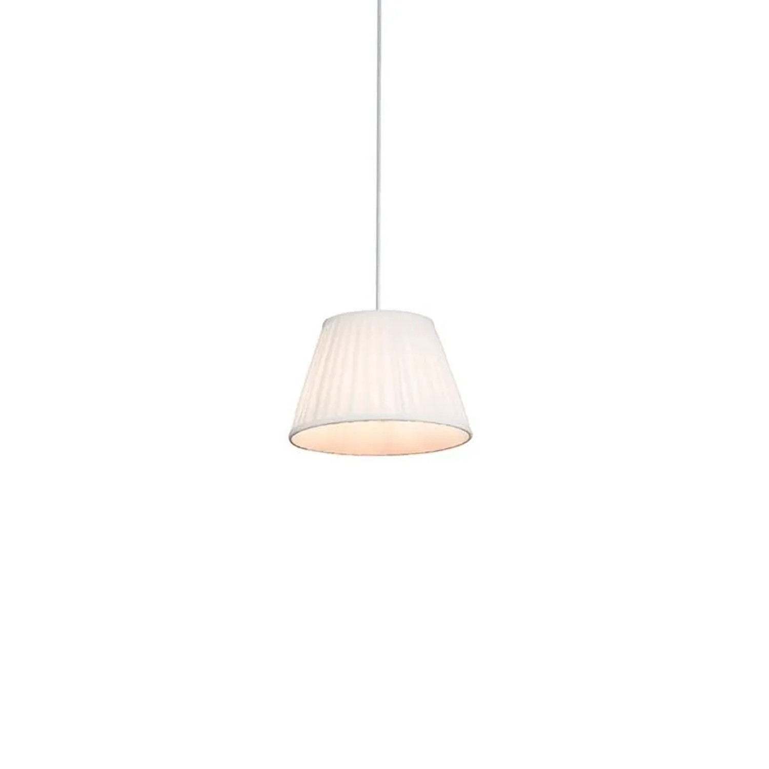 QAZQA Retro Hängelampe Creme 25 cm Plissee