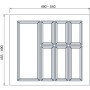 Weißer Agoform Classico Besteckeinsatz aus Kunststoff, kürzbar, mit Fächern für Schubladen. Maße 490-540x455-490mm.